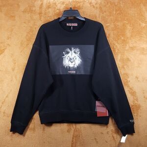 VAYDER Sweatshirt Mens Small Black Pullover Crew Lion Luxury Premium MULLER $310